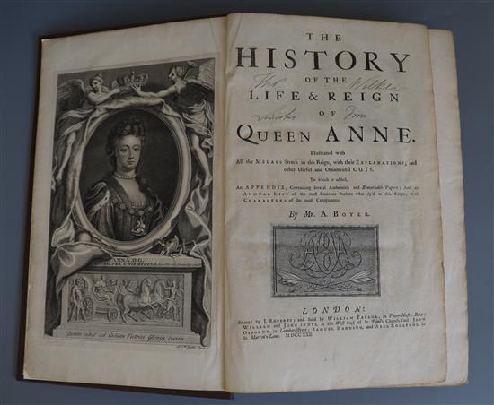 Boyer, Abel (1667-1729) - The History of the Life & Reign of Queen Anne, folio, modern cloth, with 1 portrait